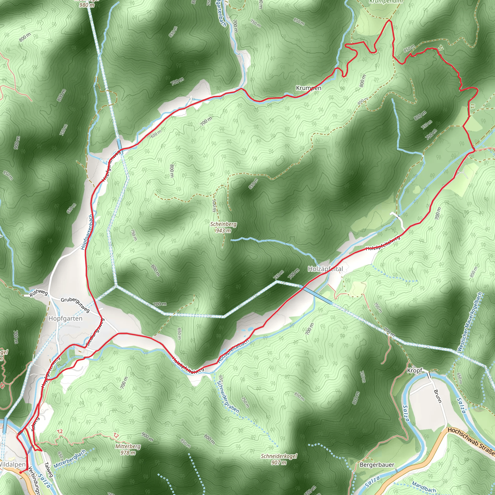 Krumpenrunde Wildalpen mobile static map