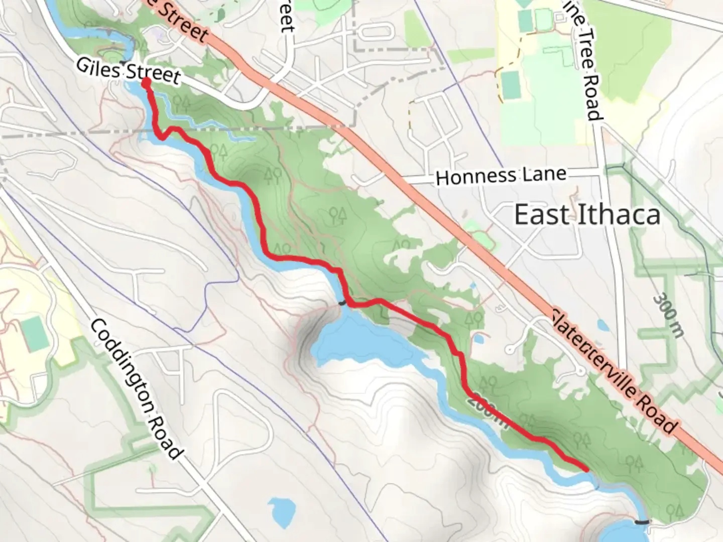 An image depicting the trail Six Mile Creek Trail and its surrounding area.