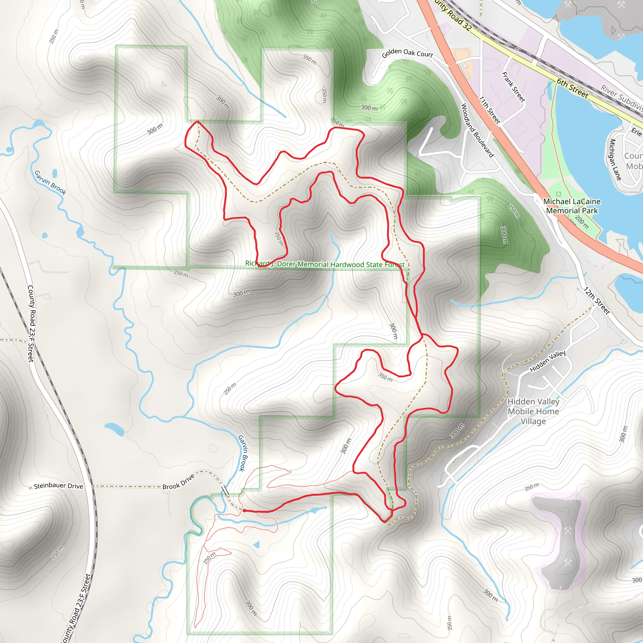Richard J Dorer Memorial Hardwood State Forest Loop - South mobile static map