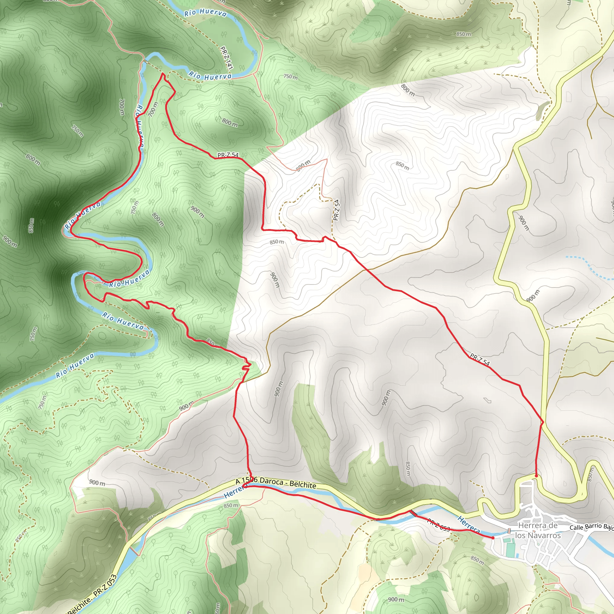 Route of the Mills in the Hoces del Huerva PR Z 54 mobile static map