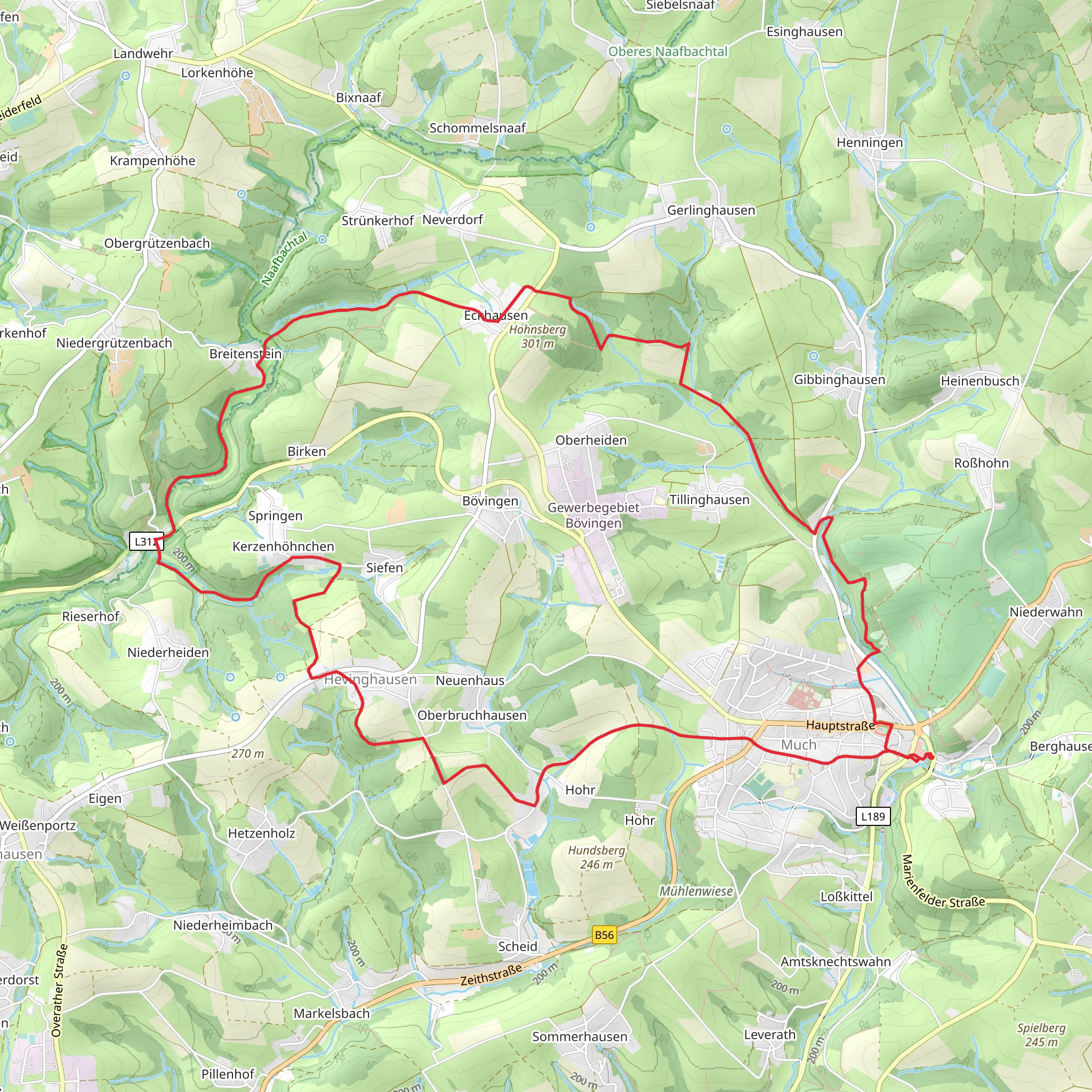 Much Rundweg Volldreieck Loop mobile static map