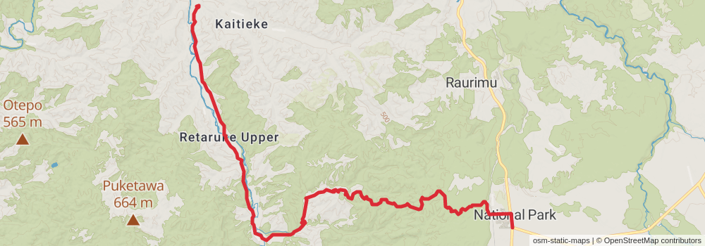 Te Araroa Trail stage 65 Map