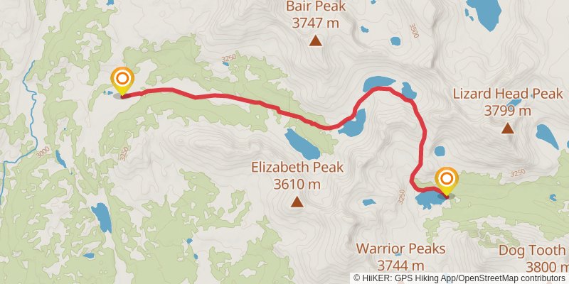Cirque of the Towers Loop alt 1 Map