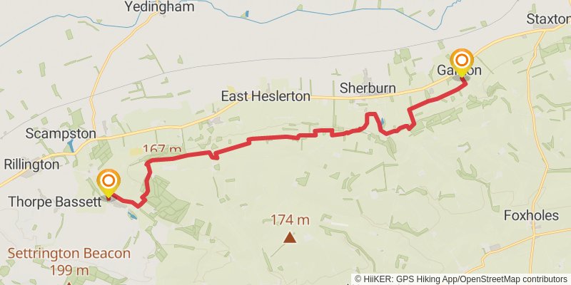 Middleton in Teesdale to Harwich Walk stage 13 Map