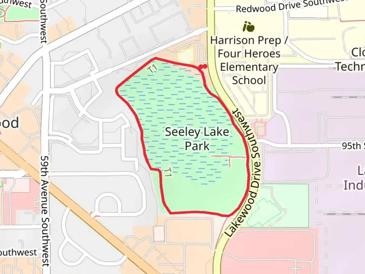 An image depicting the trail Seeley Lake Park Loop and its surrounding area.