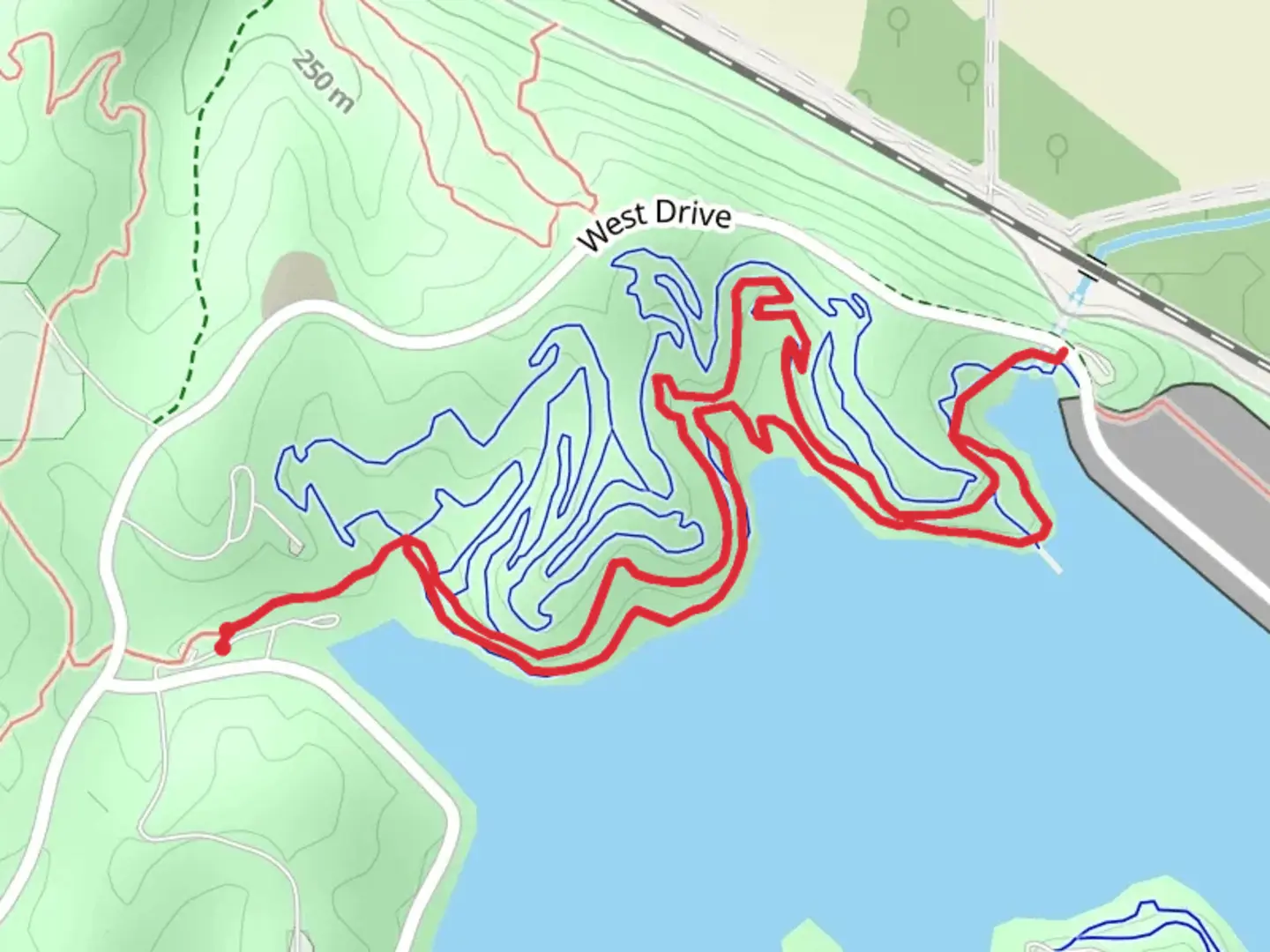 An image depicting the trail Wyandotte County Lake North Shore Loop and its surrounding area.