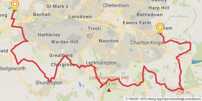 Cheltenham Circular Footpath stage 2 Map