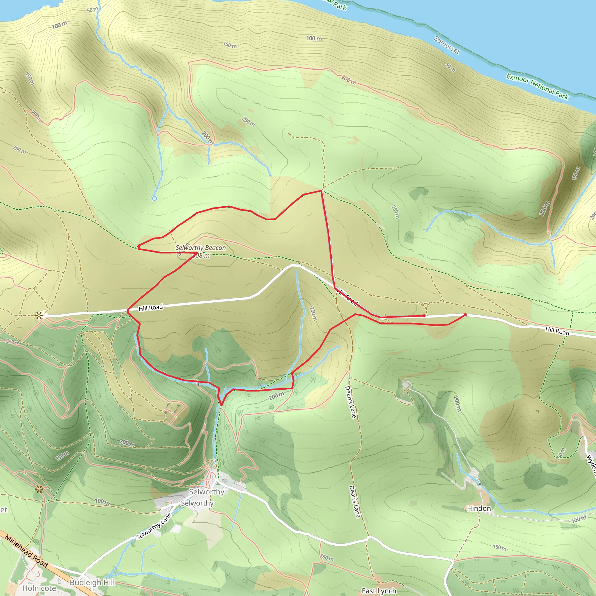 Selworthy Combe Walk mobile static map