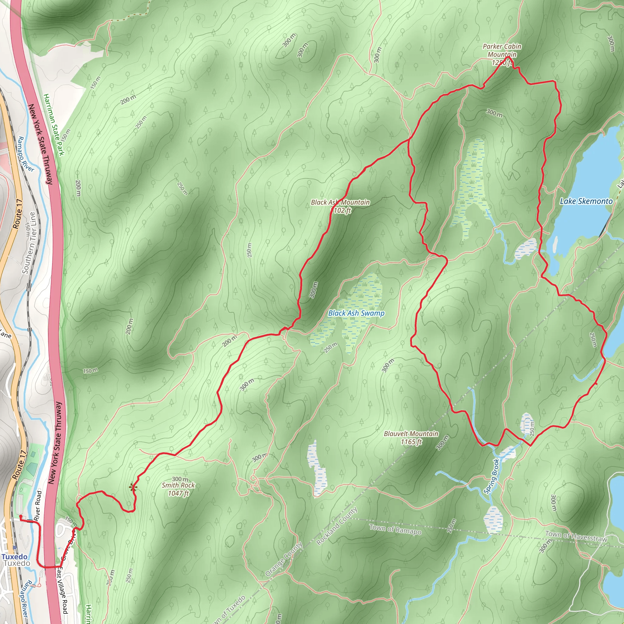 Smith Rock, Black Ash Mountain and Parker Cabin Mountain via Triangle Trail Loop mobile static map