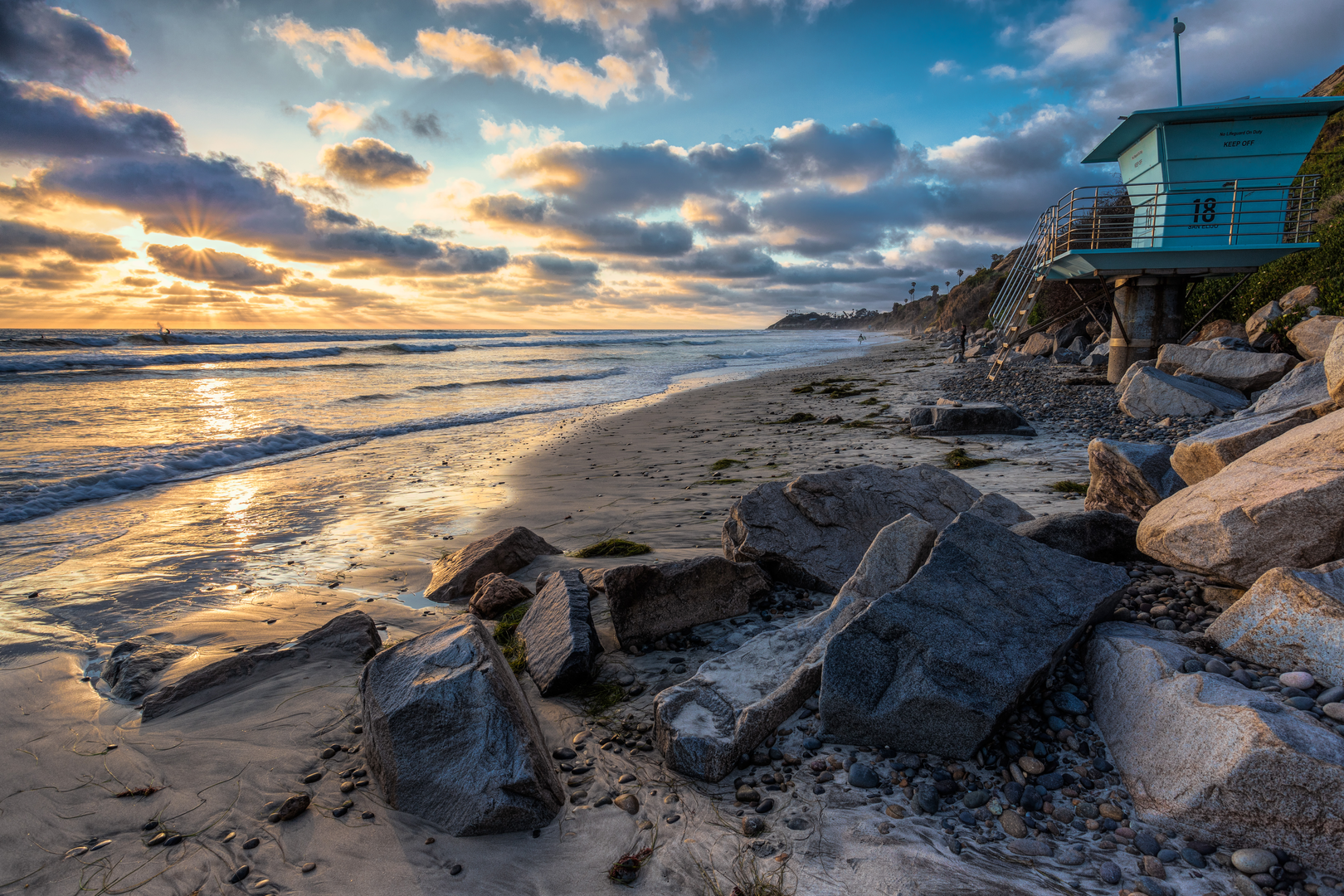 An image depicting the trail San Elijo State Beach and its surrounding area.