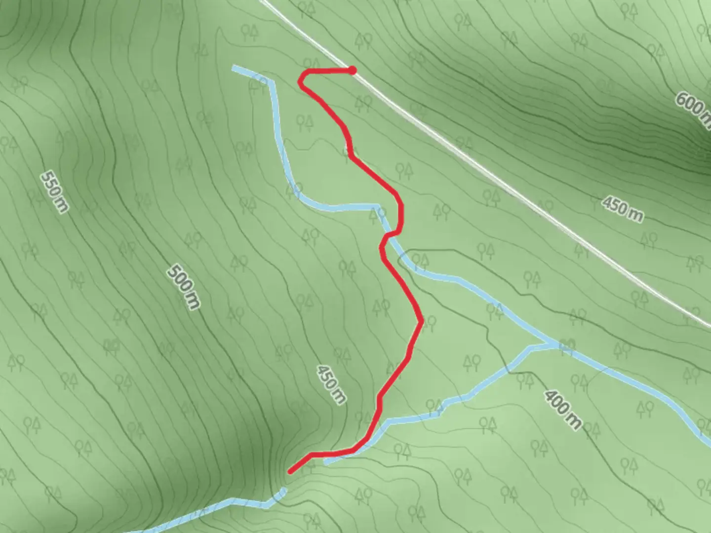 An image depicting the trail Angel Falls Trail and its surrounding area.