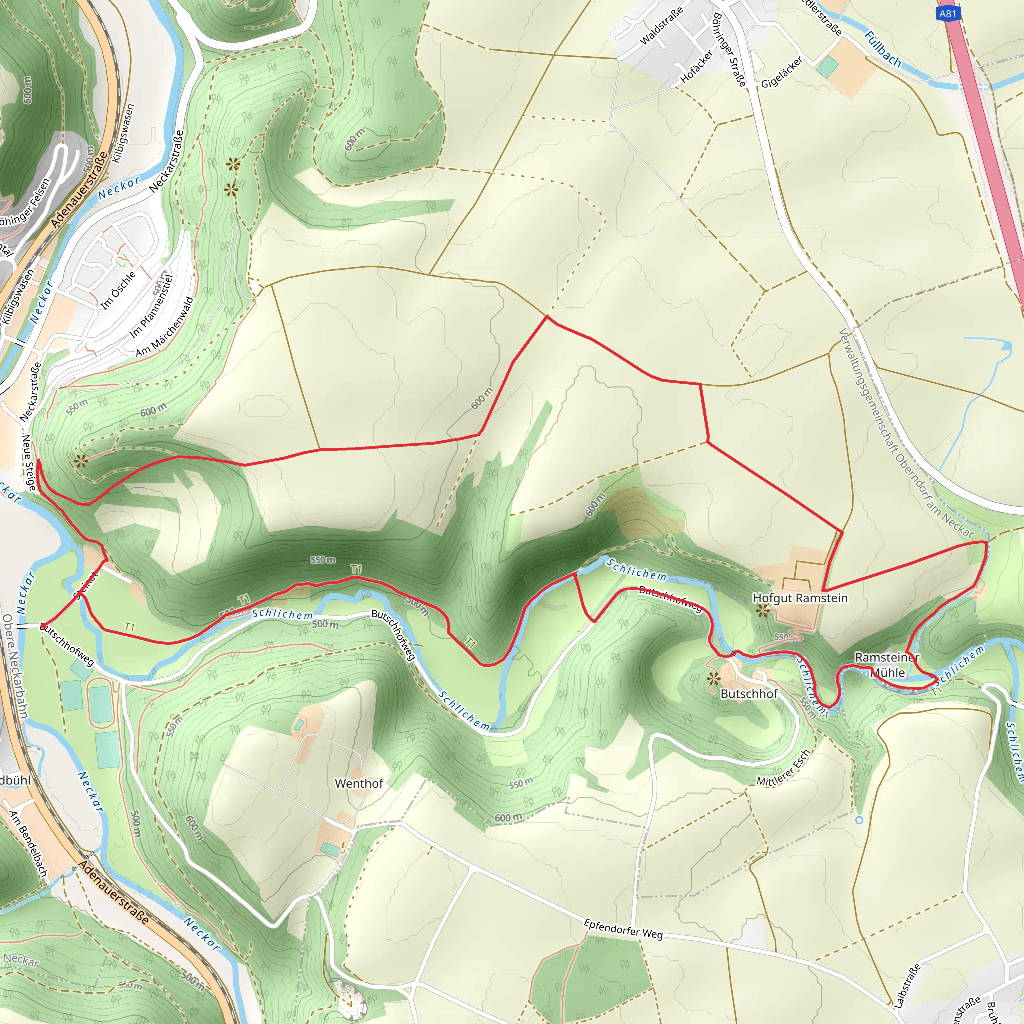 Schlichemklamm Loop mobile static map