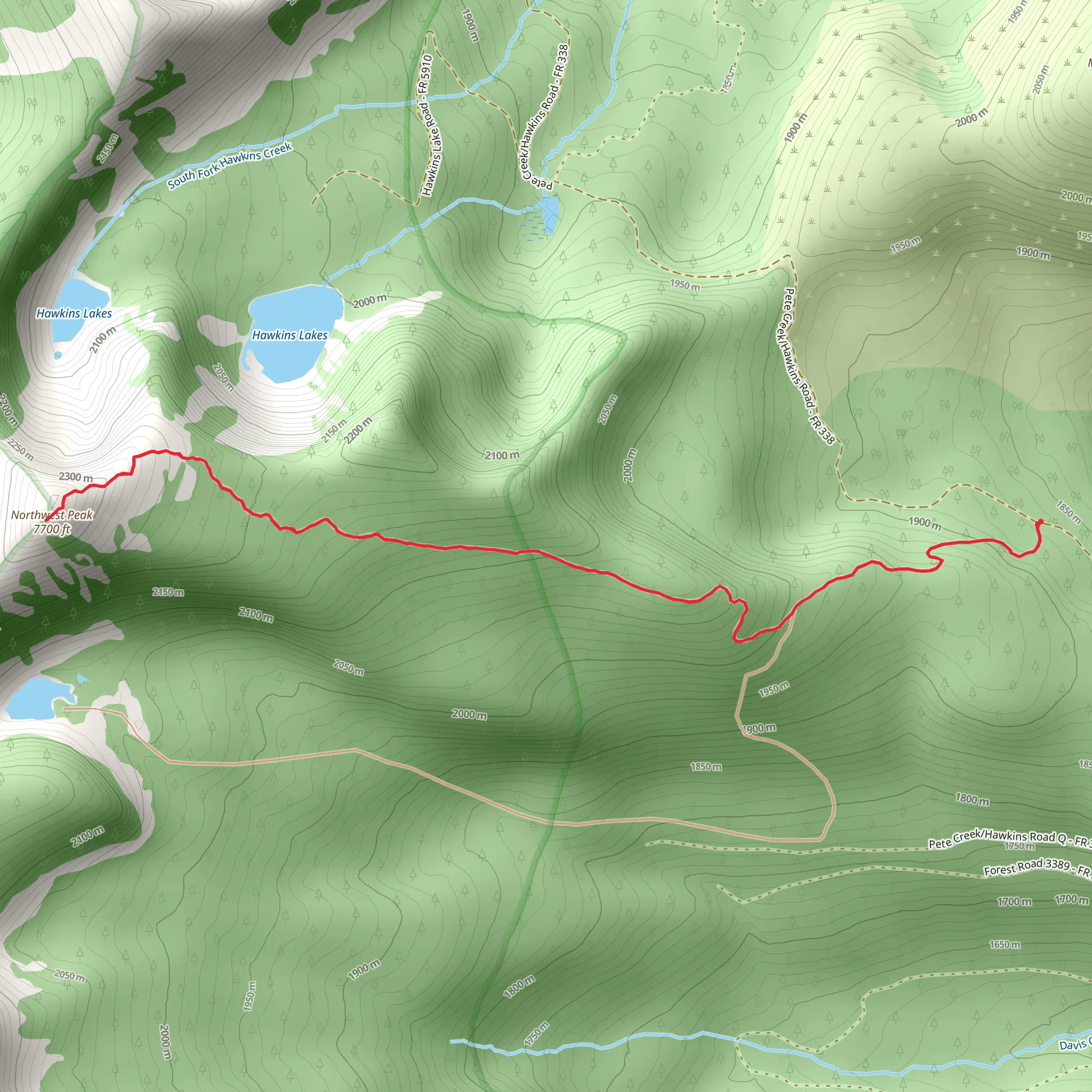 Northwest Peak Trail mobile static map