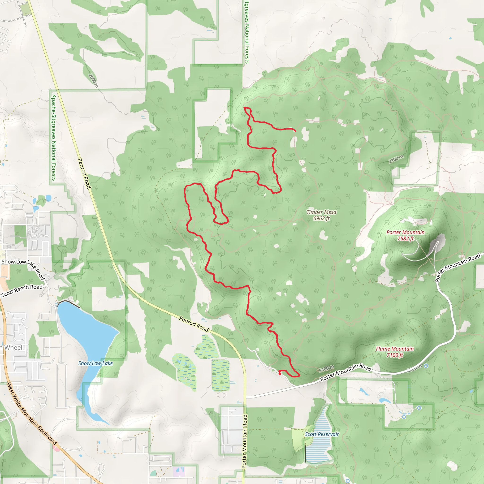 Porter Mountain Scenic Vista via Timber Mesa Trail mobile static map