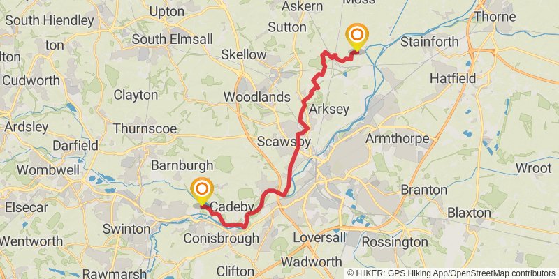 Liverpool to Hull Walk stage 9 Map