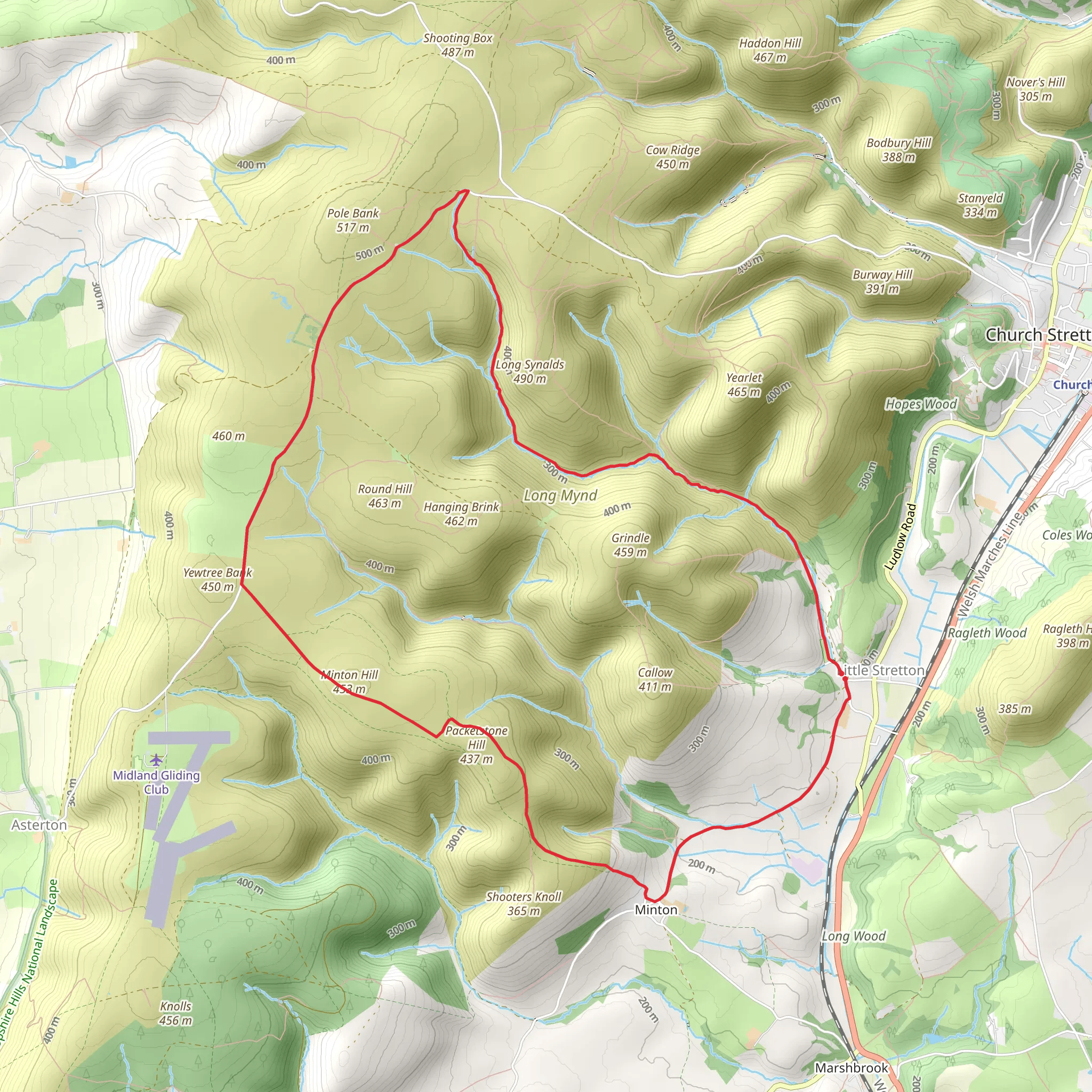 LIttle Stretton Western Loop mobile static map