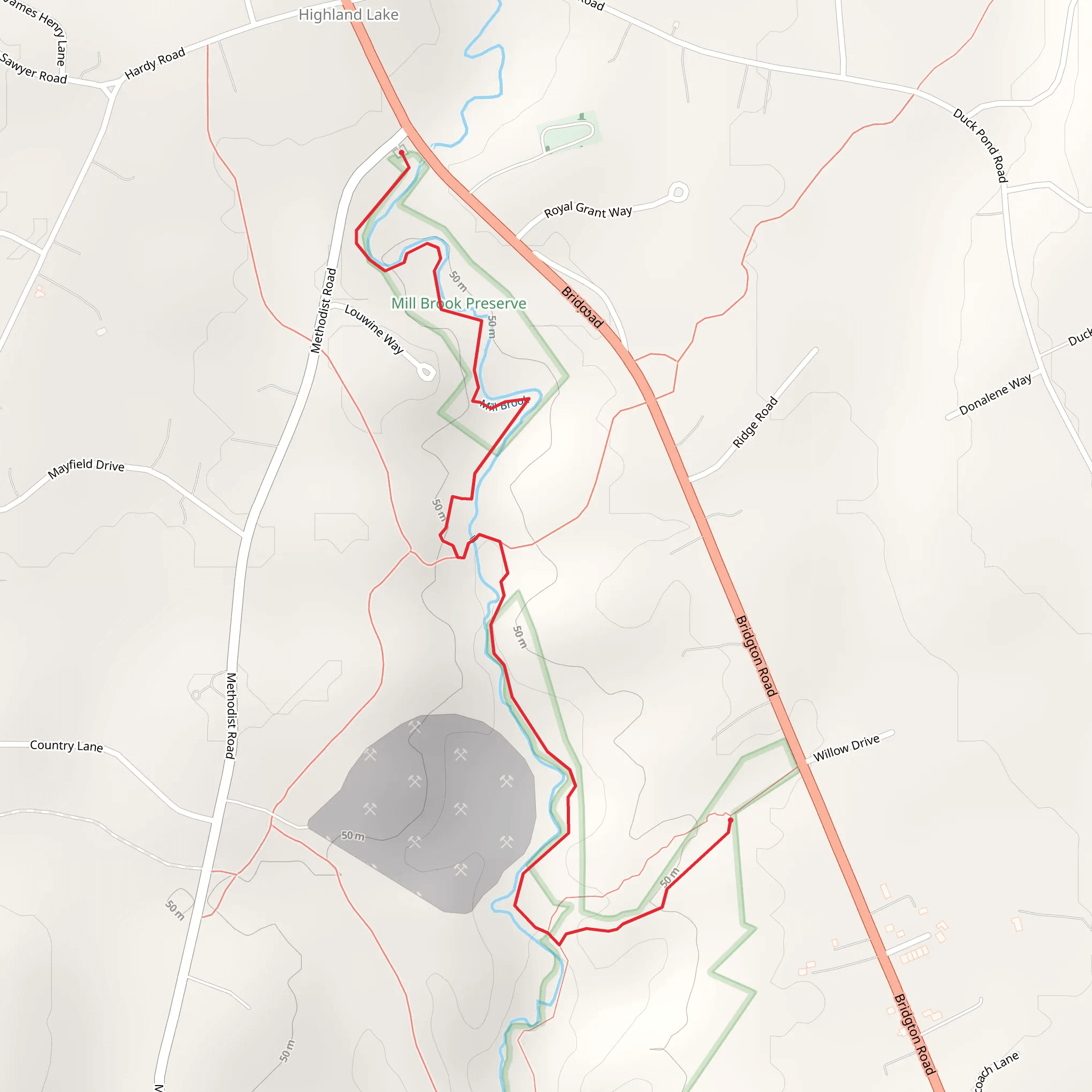Mill Brook- Borrow Pit mobile static map