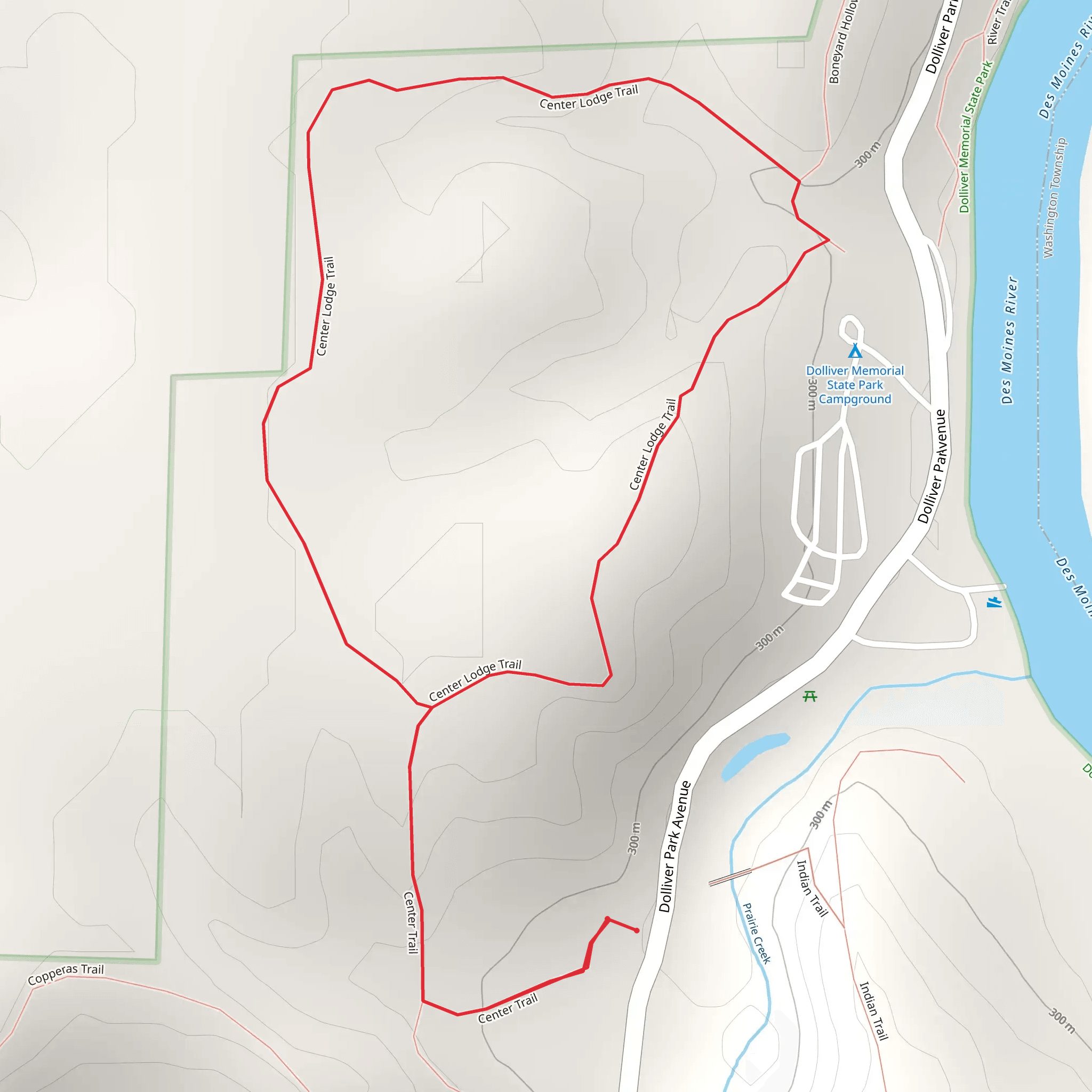 Center Lodge Loop Trail mobile static map