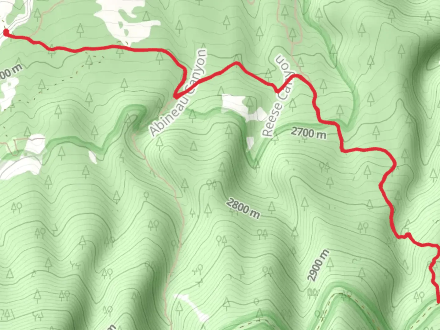 An image depicting the trail Bear Jaw Trail and its surrounding area.