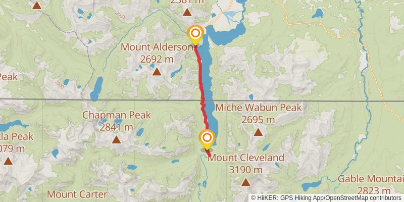 Rainbow Falls via CDT stage 2 Map