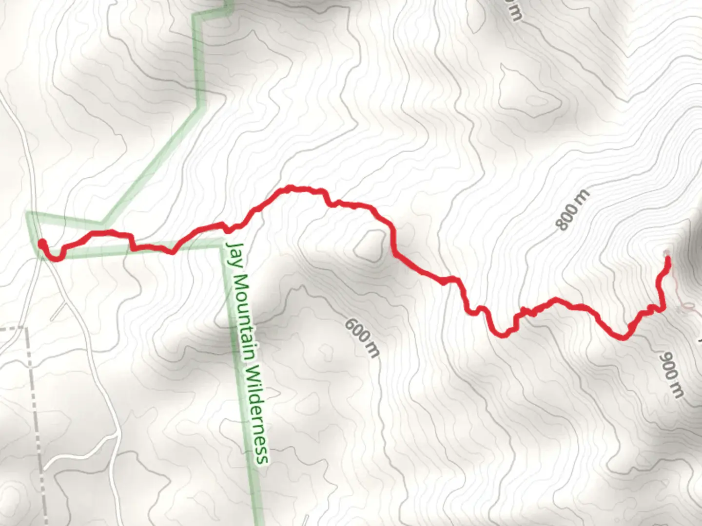 An image depicting the trail Jay Mountain from Jay Mountain Road and its surrounding area.