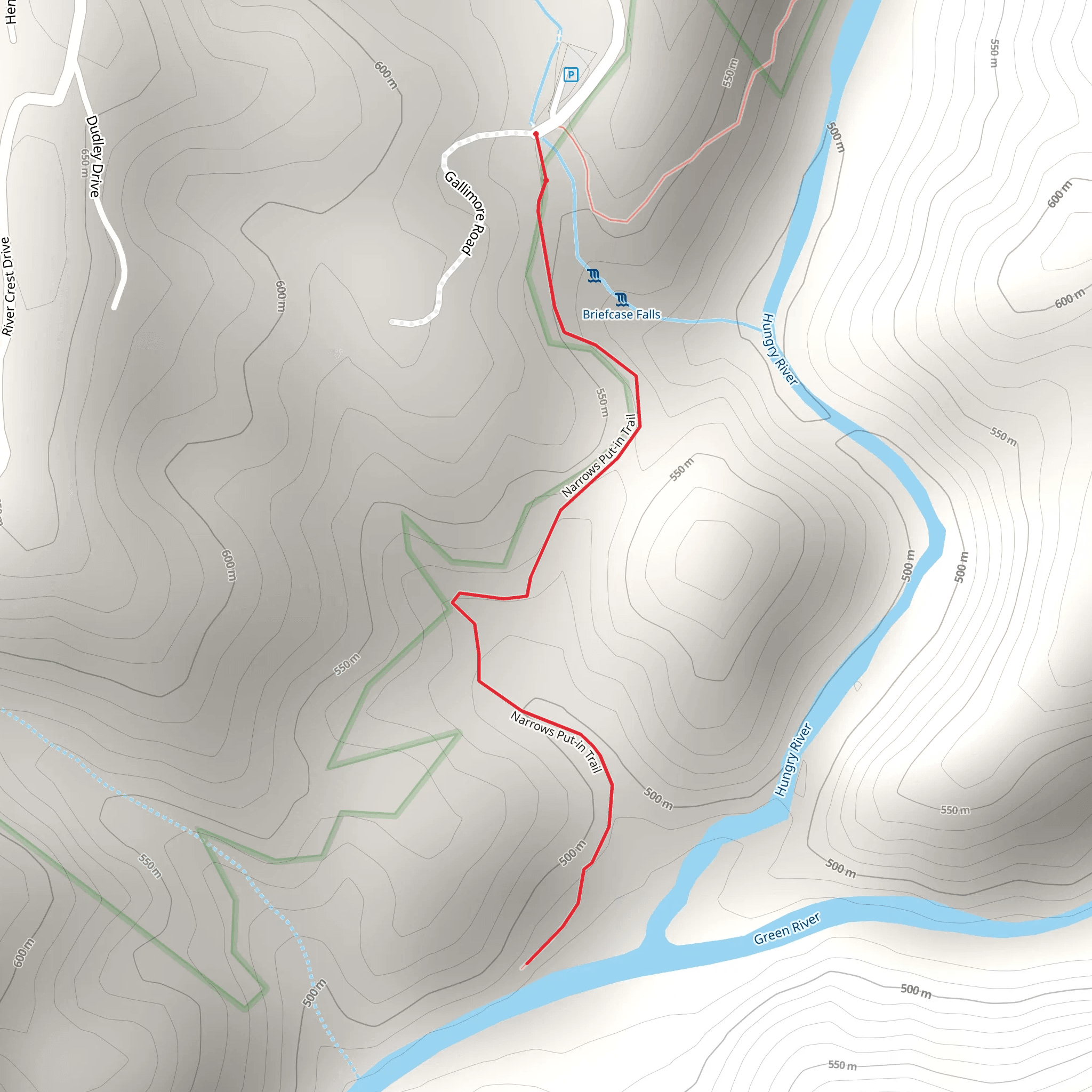 Narrows Put-in Trail mobile static map