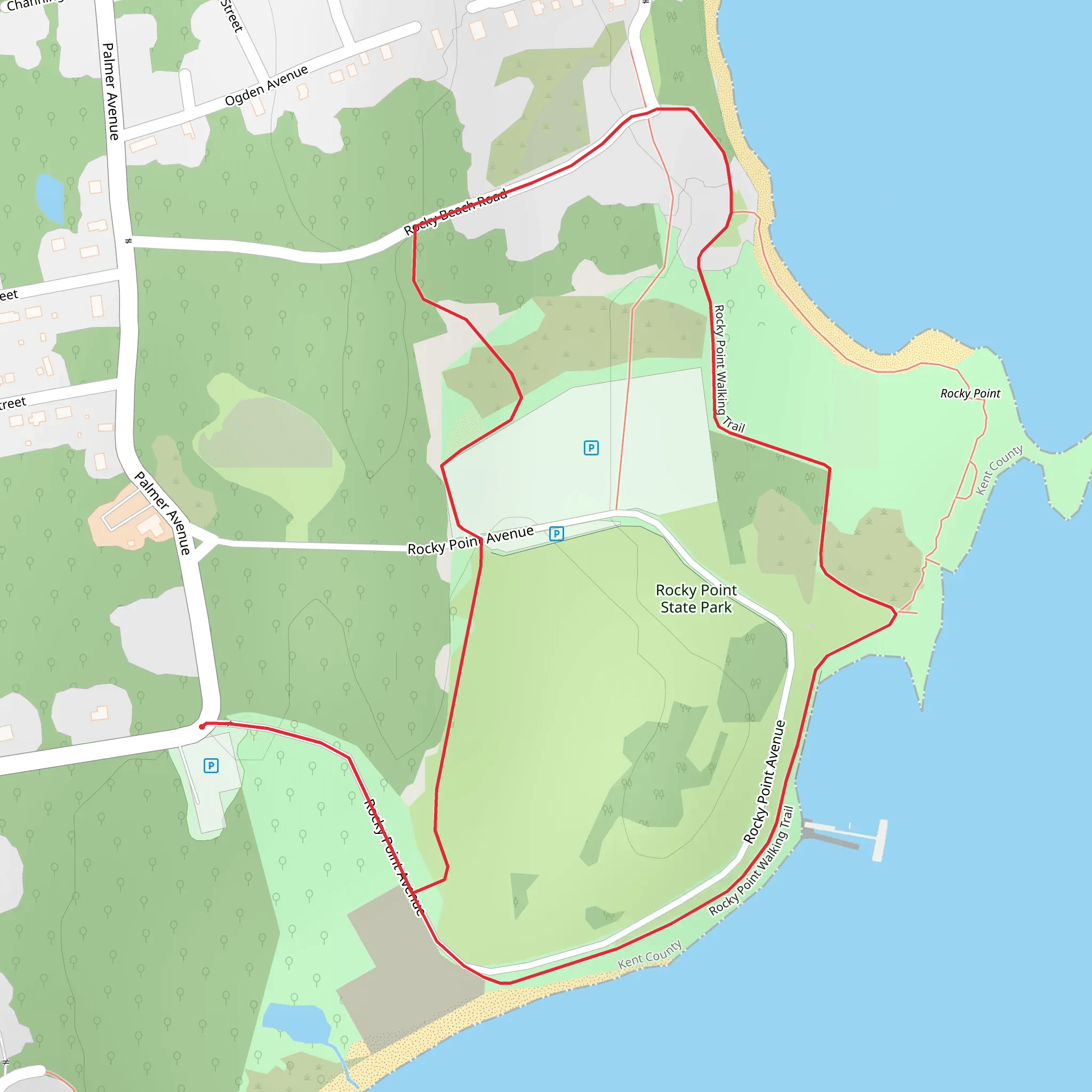 Rocky Point State Park Loop mobile static map