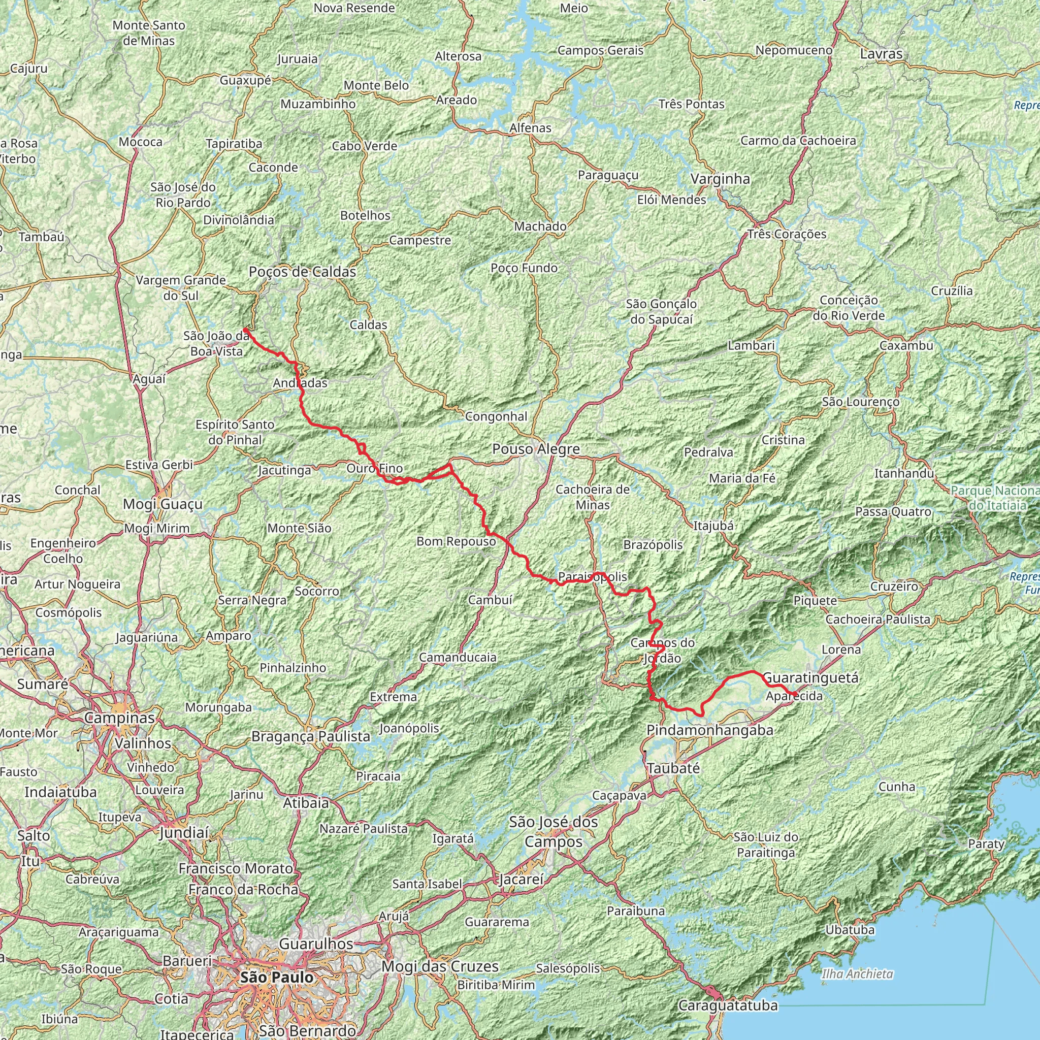 Caminho da Fé - Águas da Prata mobile static map