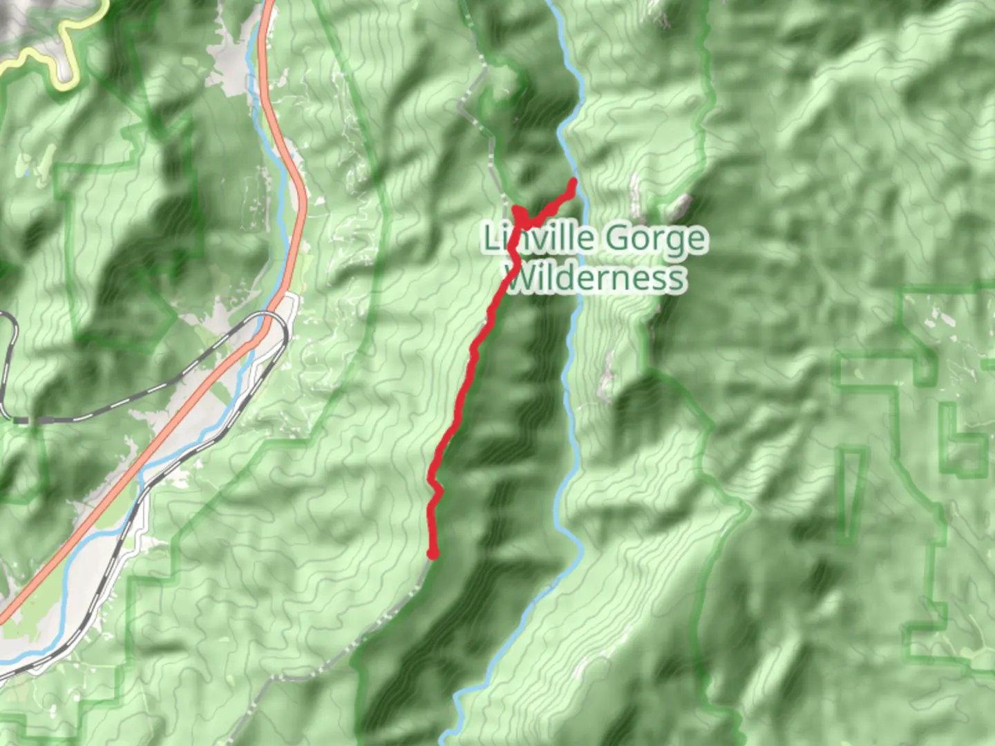 An image depicting the trail Conley Cove Trail and Dogback Mountain via Kistler Memorial Highway and its surrounding area.