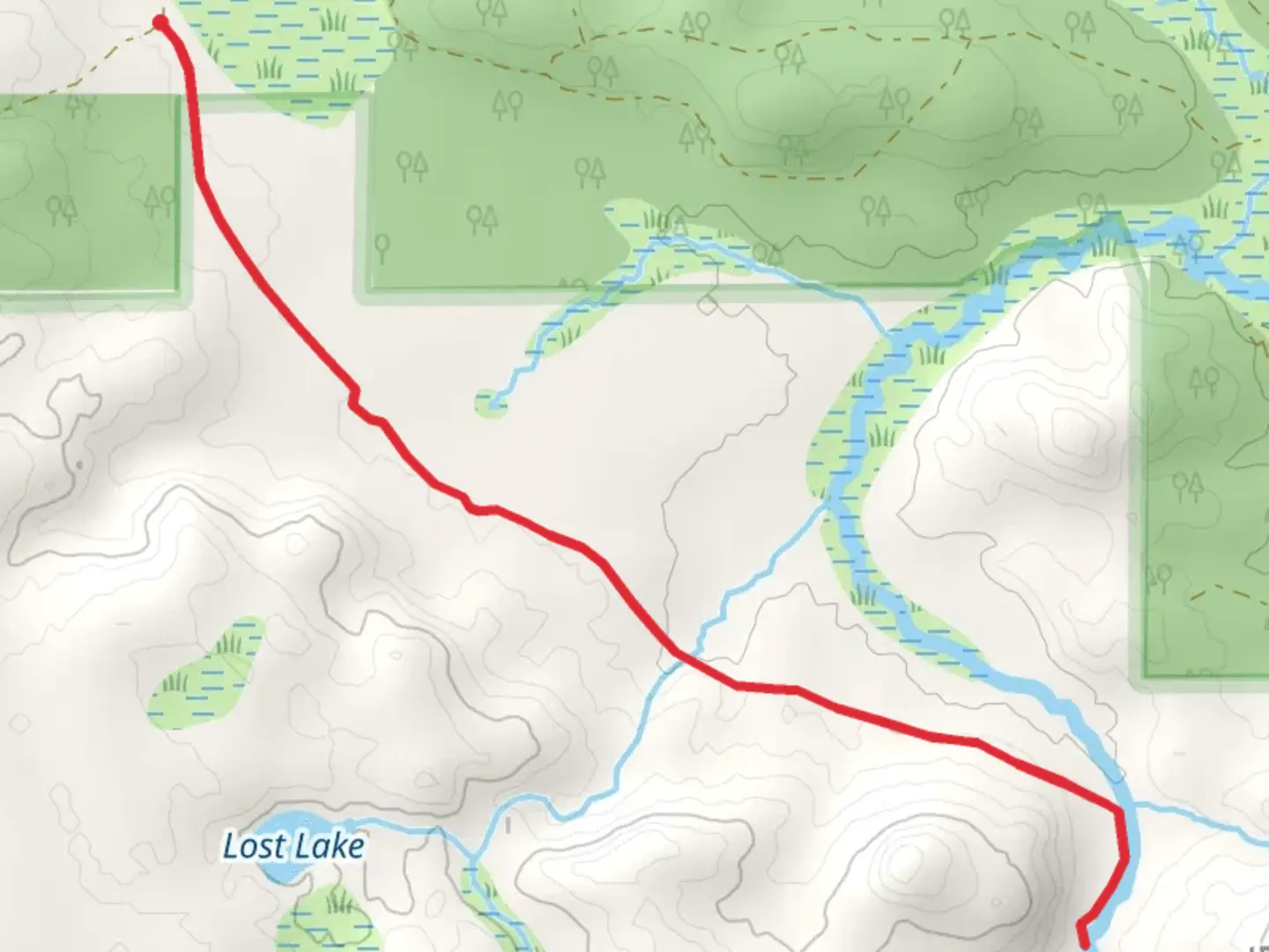 An image depicting the trail Yellow Dog Falls Trail and its surrounding area.