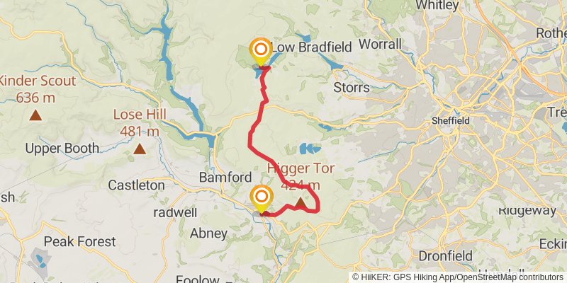 Dark Peak Boundary Walk stage 3 Map