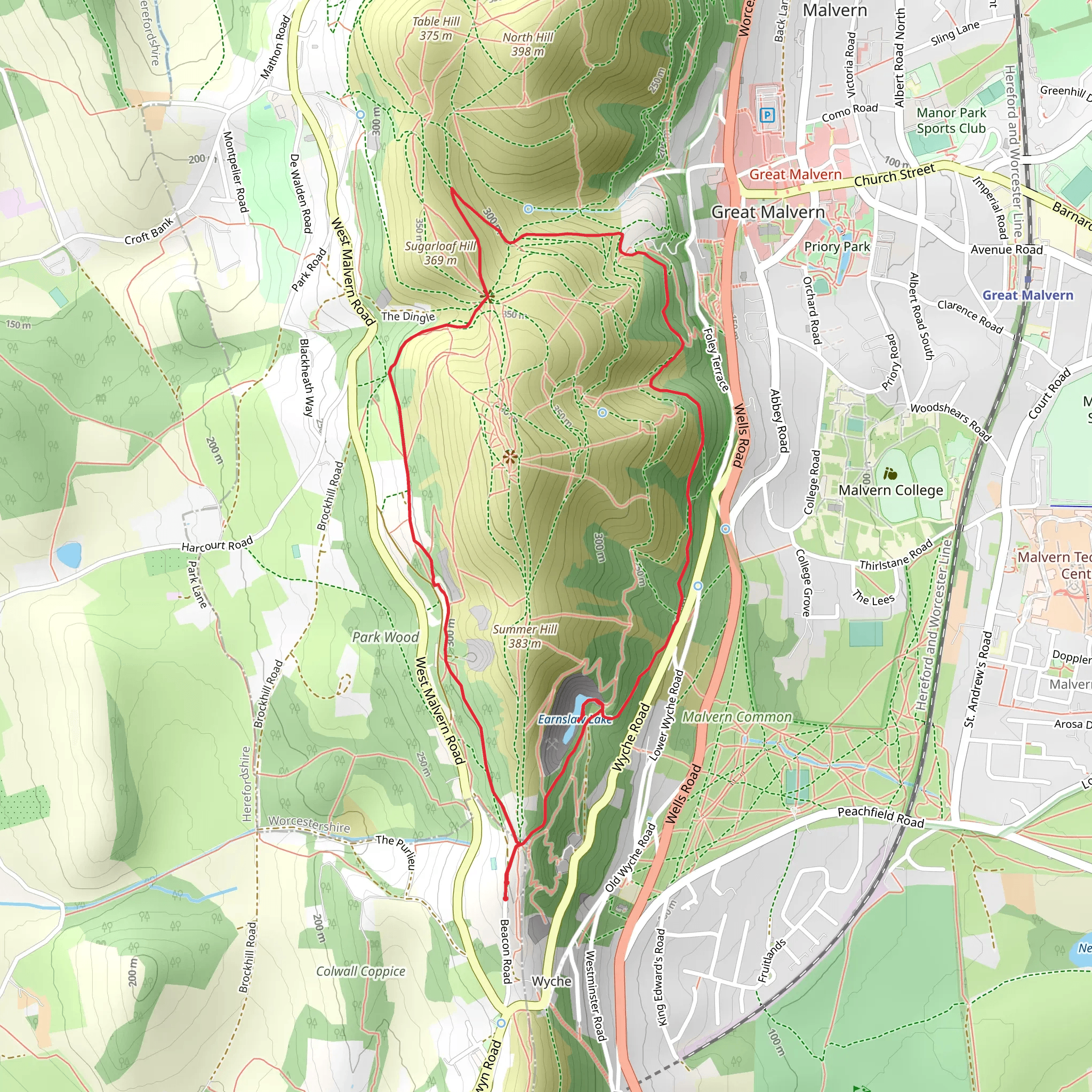 Earnslaw Lake and Summer Hill Loop mobile static map