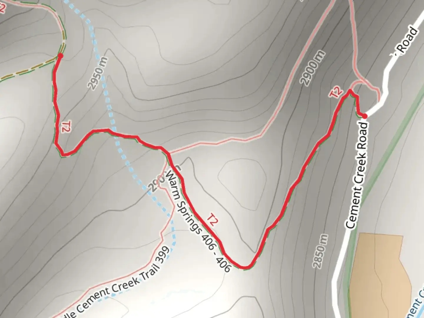 An image depicting the trail Warm Springs Trail and its surrounding area.