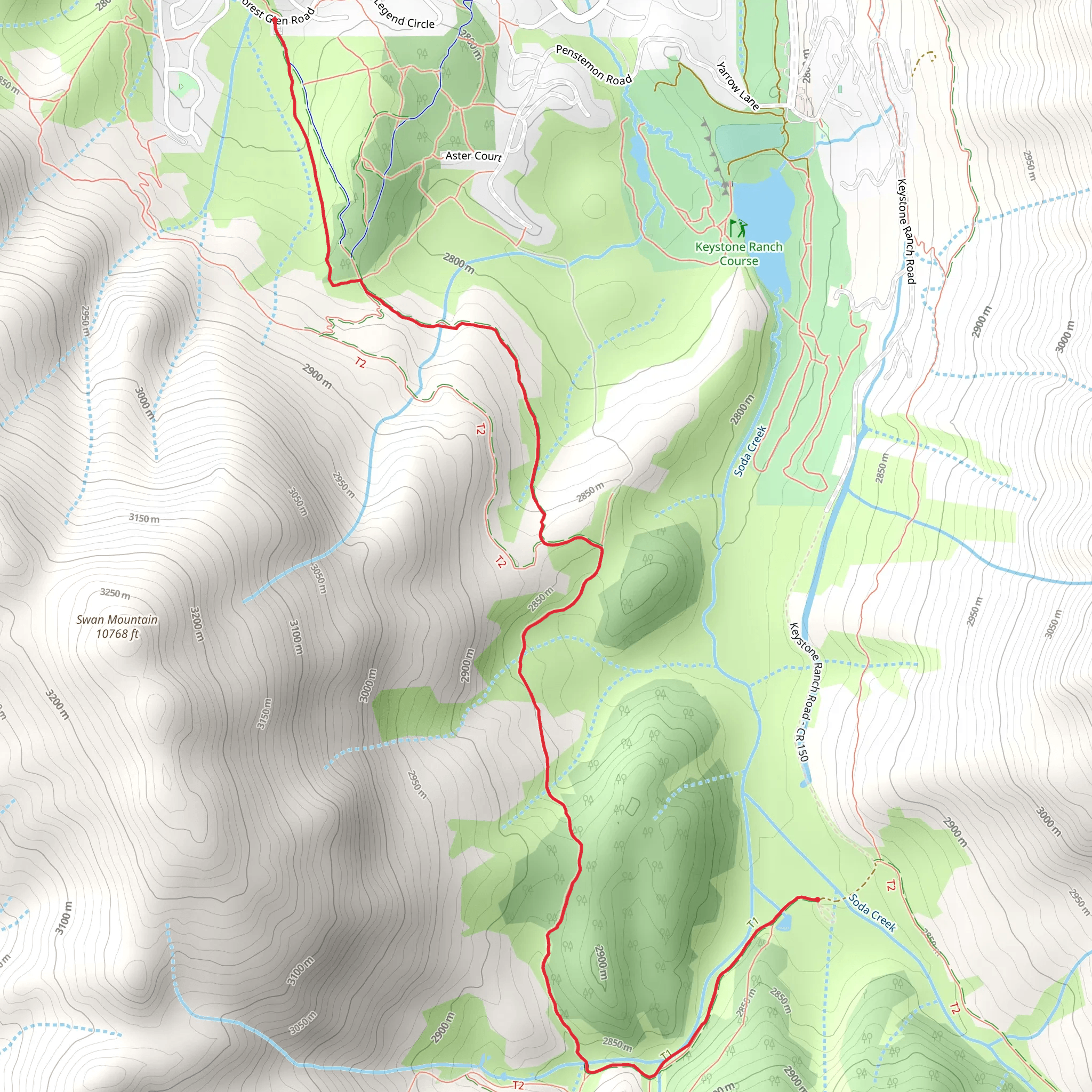 Soda Creek Trail mobile static map