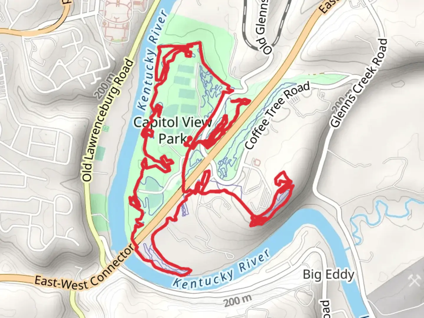 An image depicting the trail Capitol Park Loop Walk and its surrounding area.