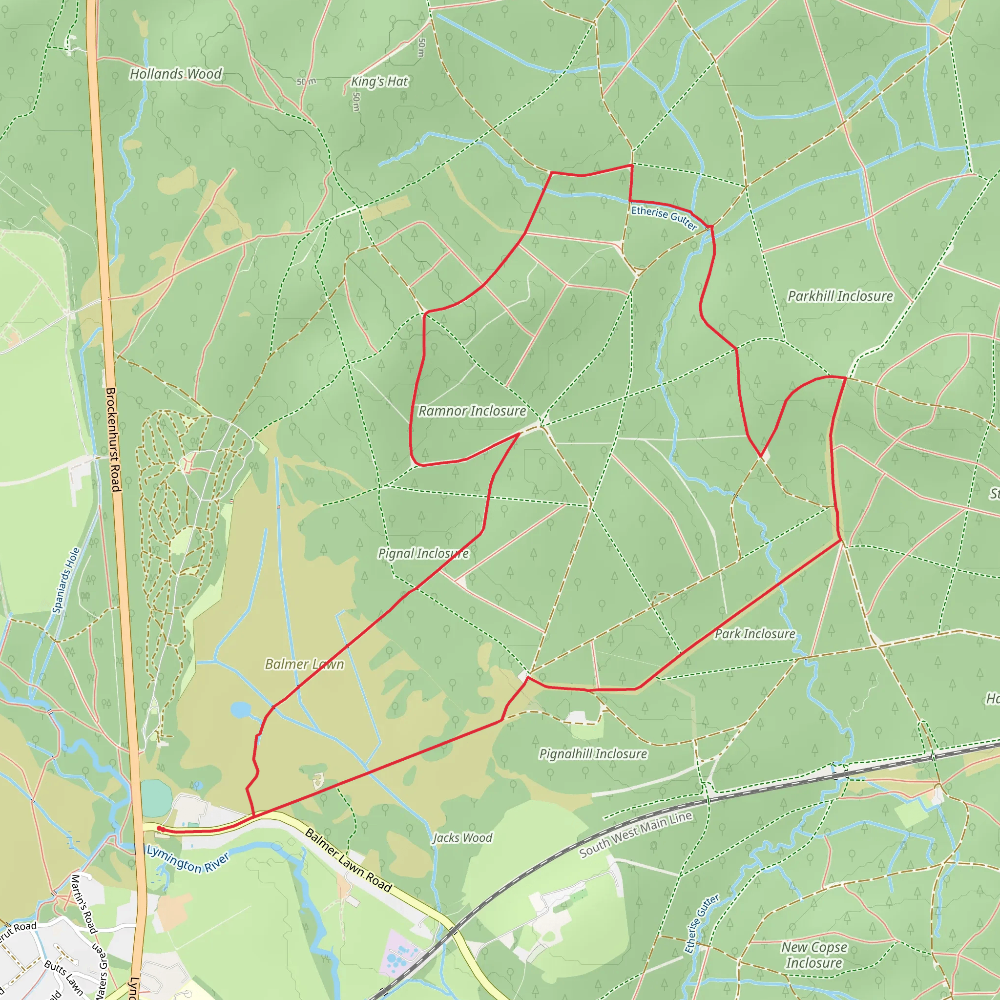 Brockenhurst Circular mobile static map