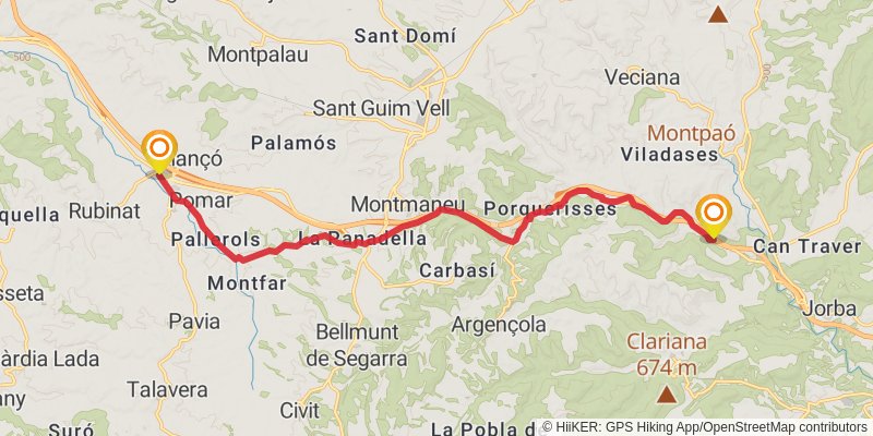 Camino Catalan stage 6 Map