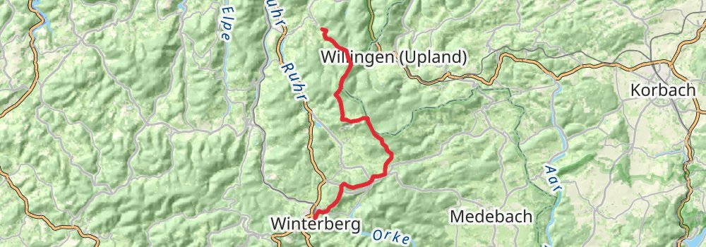 Rothaarsteig stage 2 Map