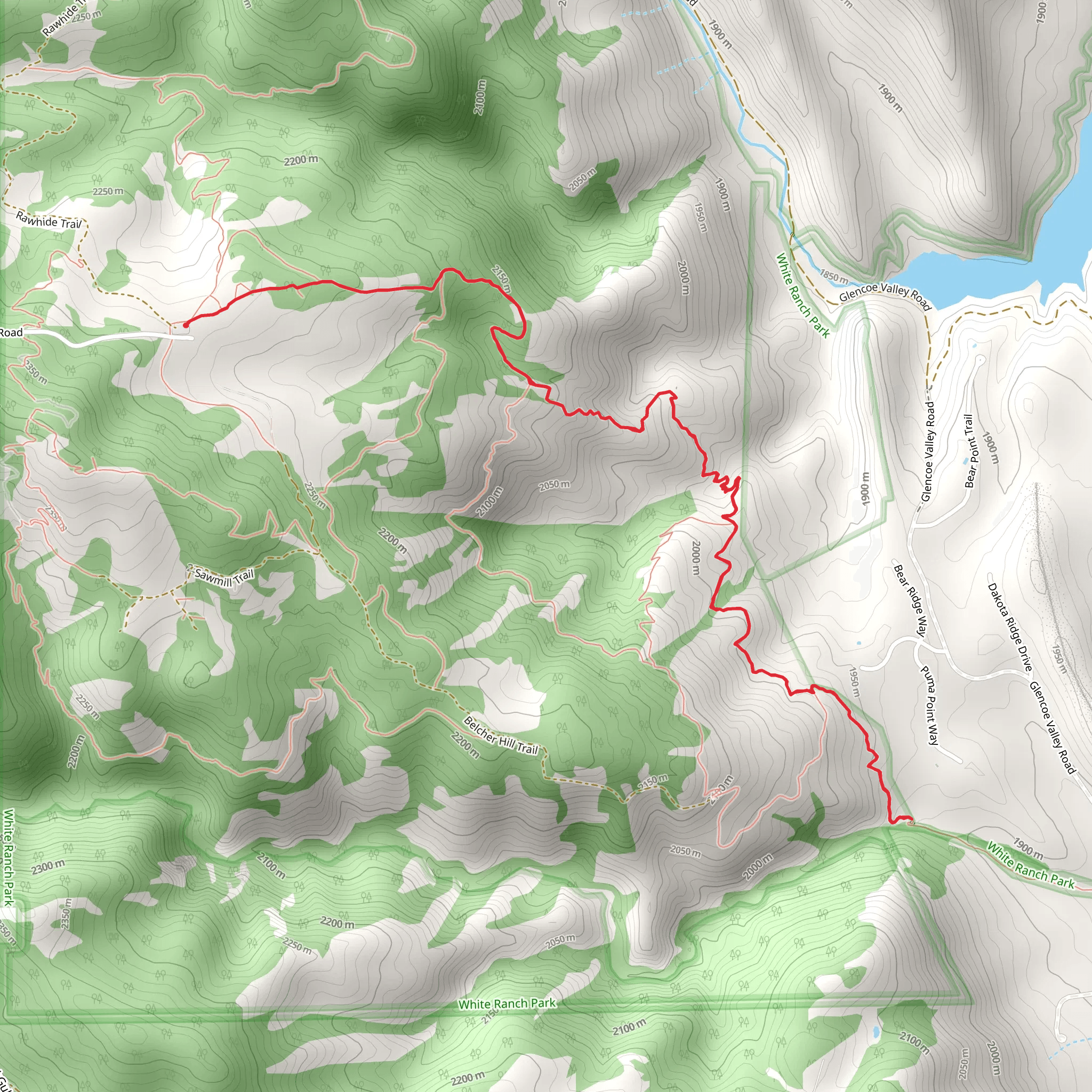 Upper Longhorn and Belcher Hill Trail mobile static map