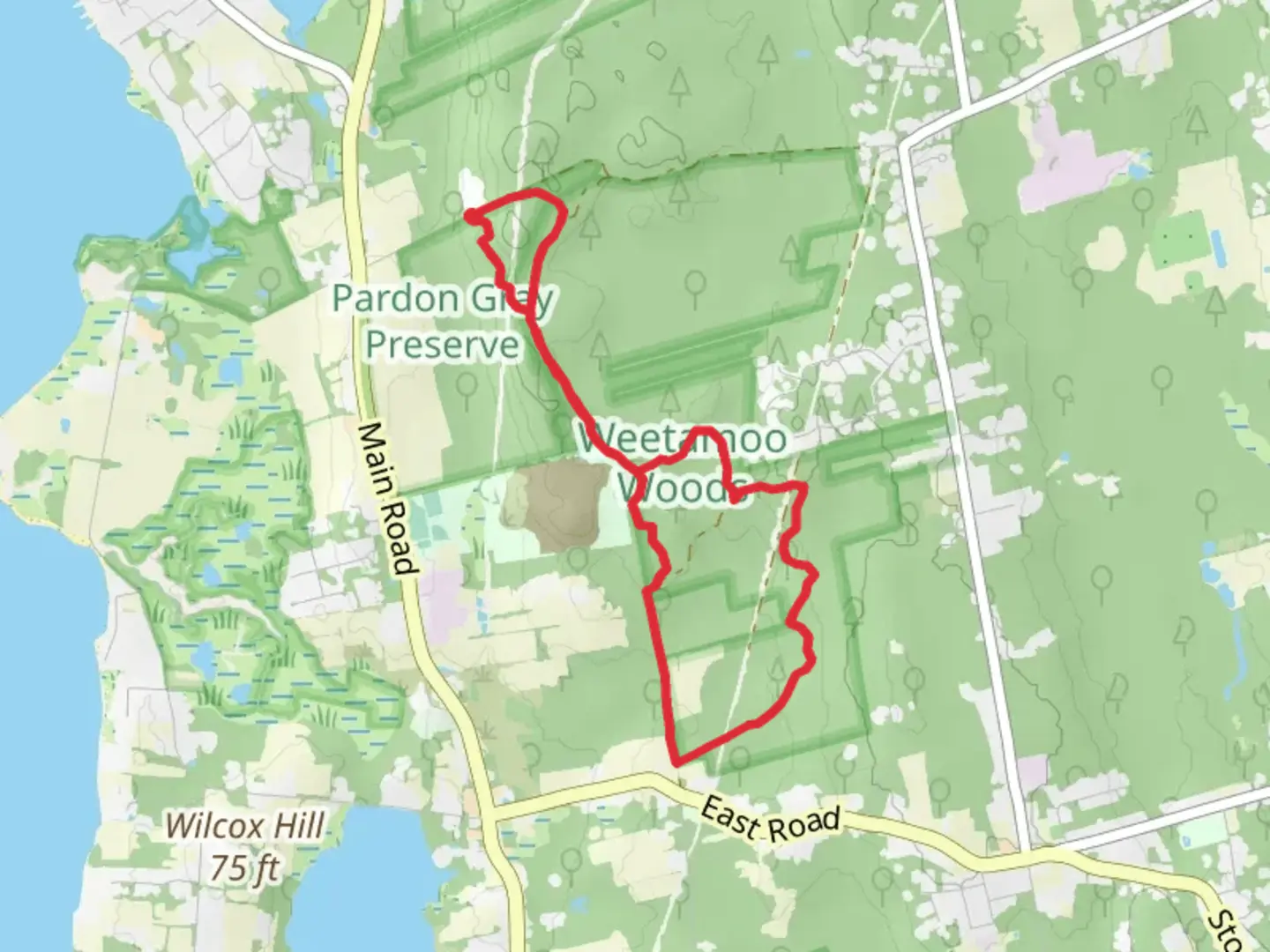 An image depicting the trail Lafayette Road - Yellow - Red Loop Trail and its surrounding area.