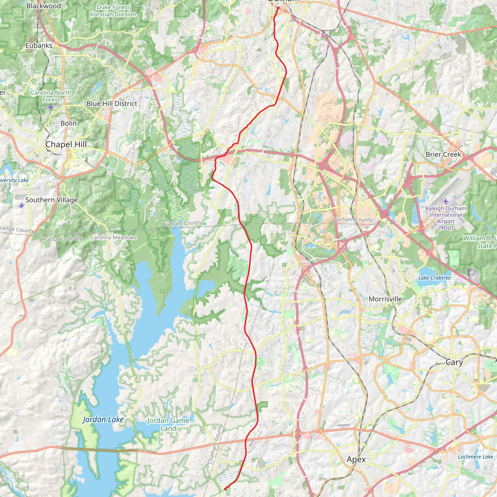 American Tobacco Trail mobile static map