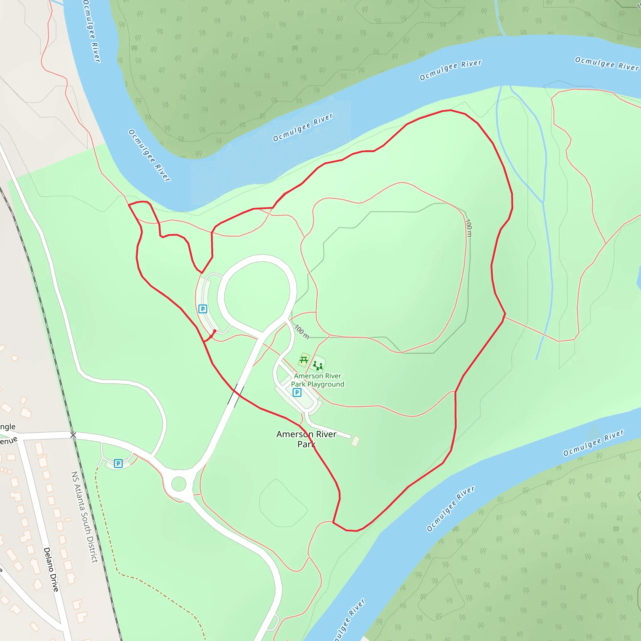 Amerson River Park Loop mobile static map