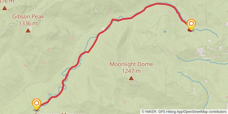 West Fork Humptulips Trail stage 2 Map