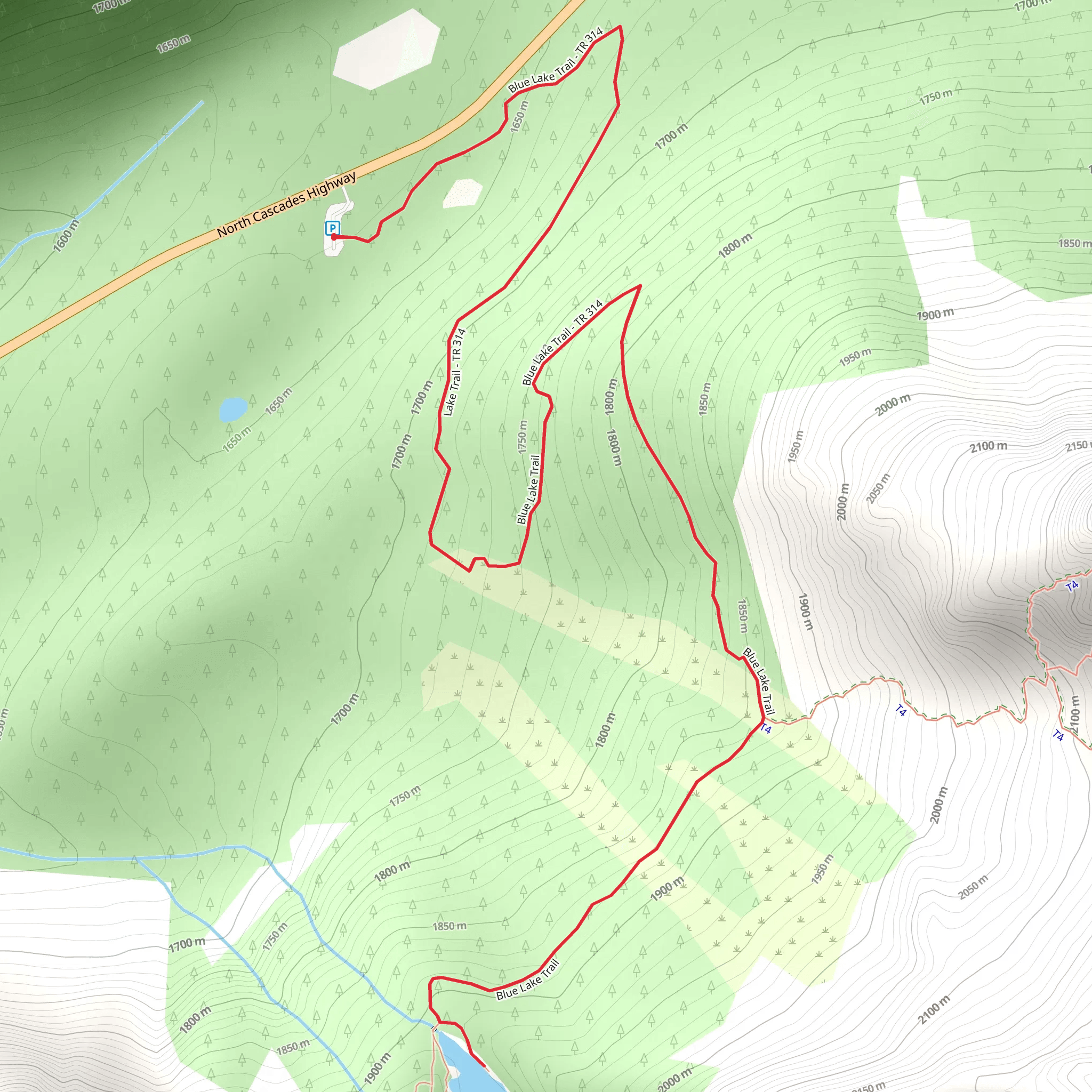 Blue Lake Trail mobile static map