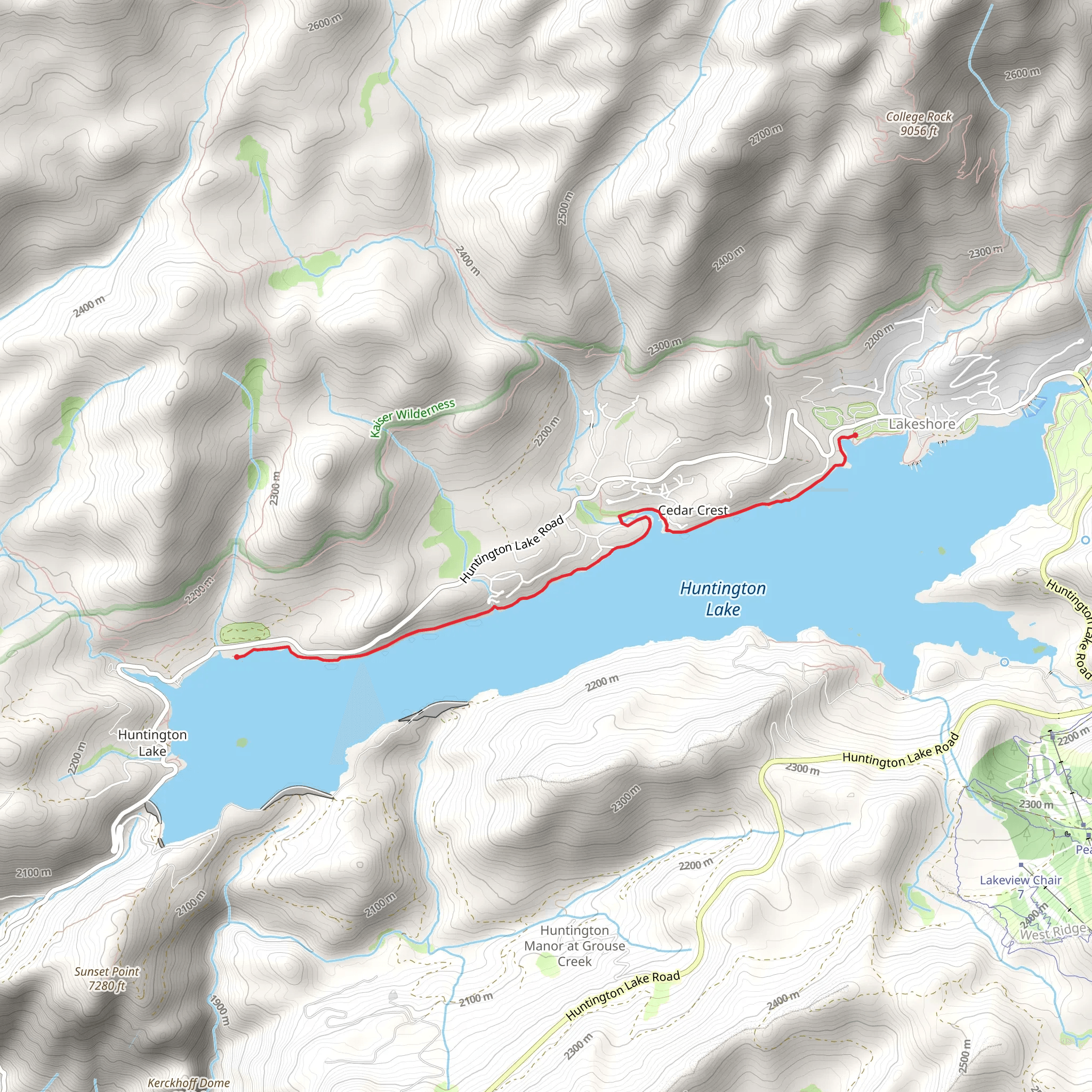 Huntington Shore Trail mobile static map