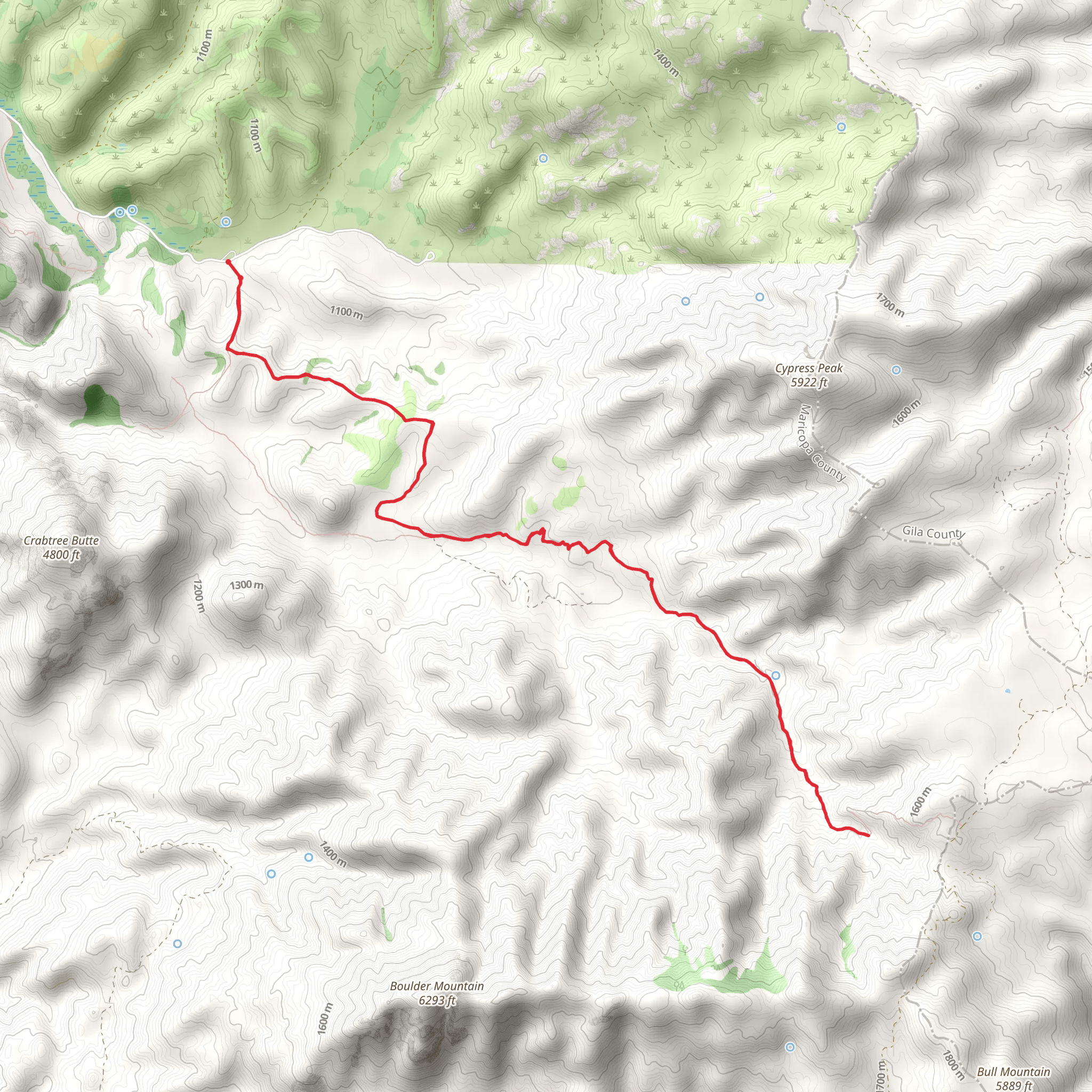 Boulder Creek from Service Road 22 mobile static map