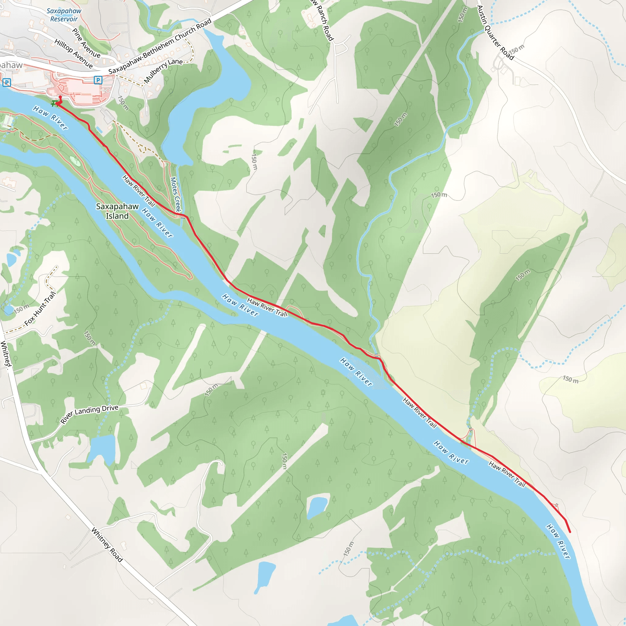 Haw River Short Trail from Saxapahaw mobile static map