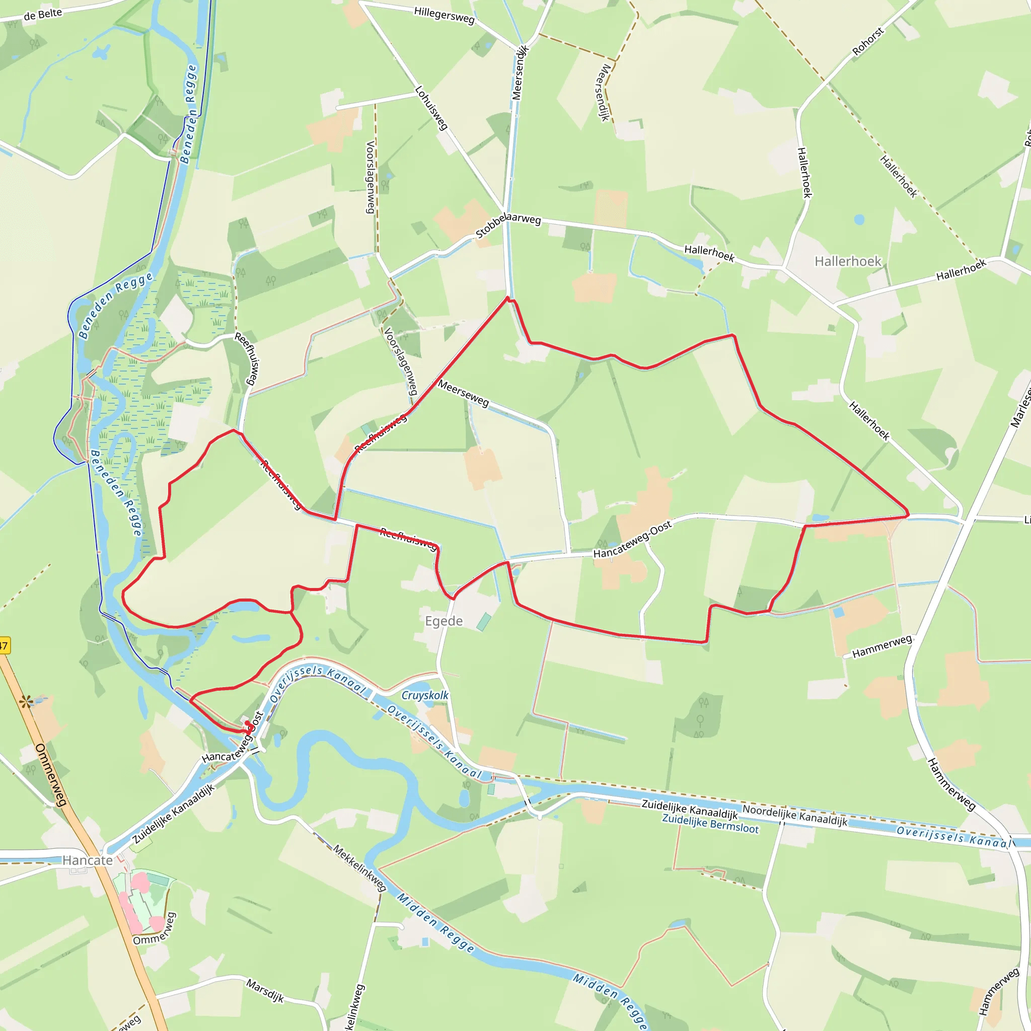 Reefhuis Weg and WNW Twente - Hankate Egede Loop mobile static map