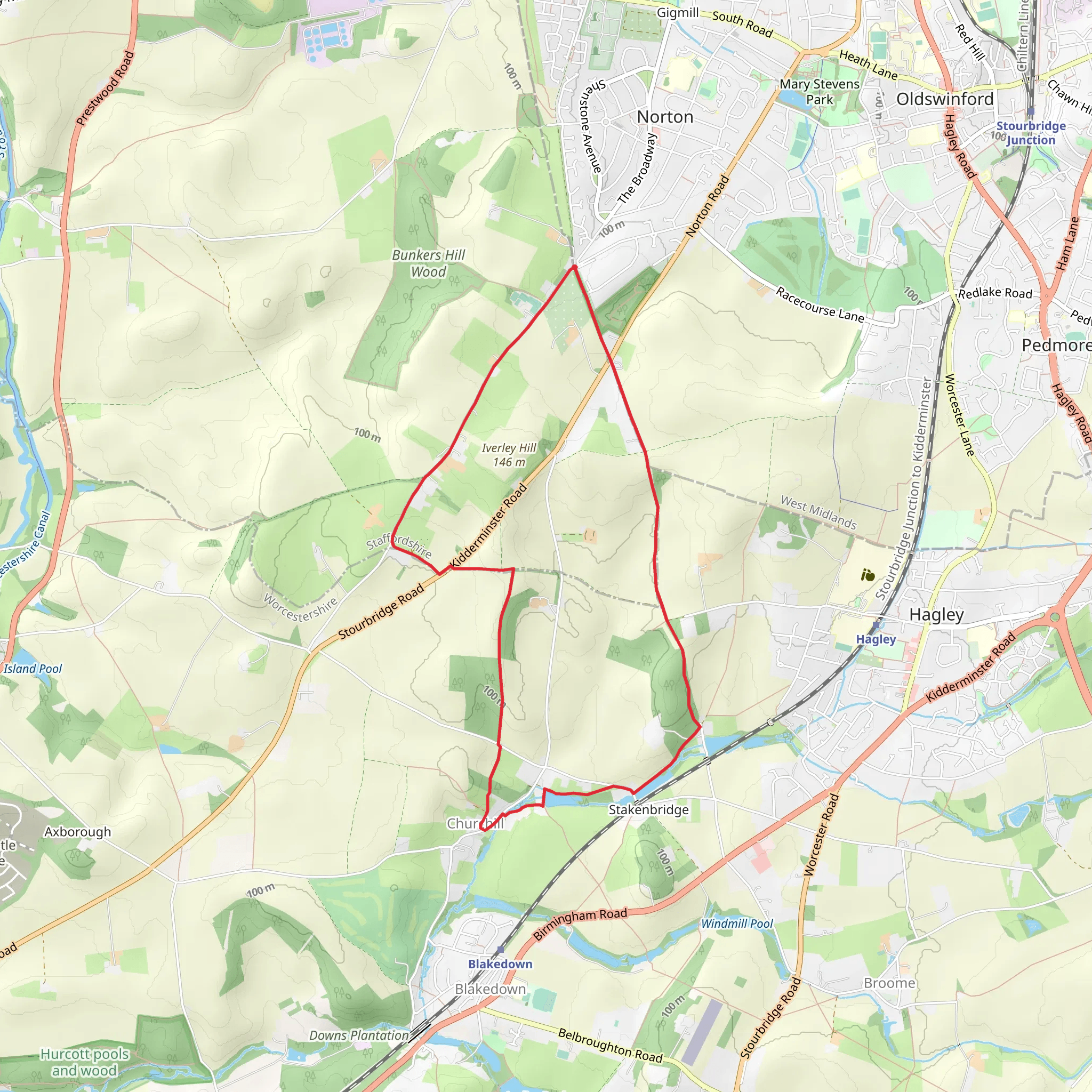 Stakenbridge Loop Walk mobile static map