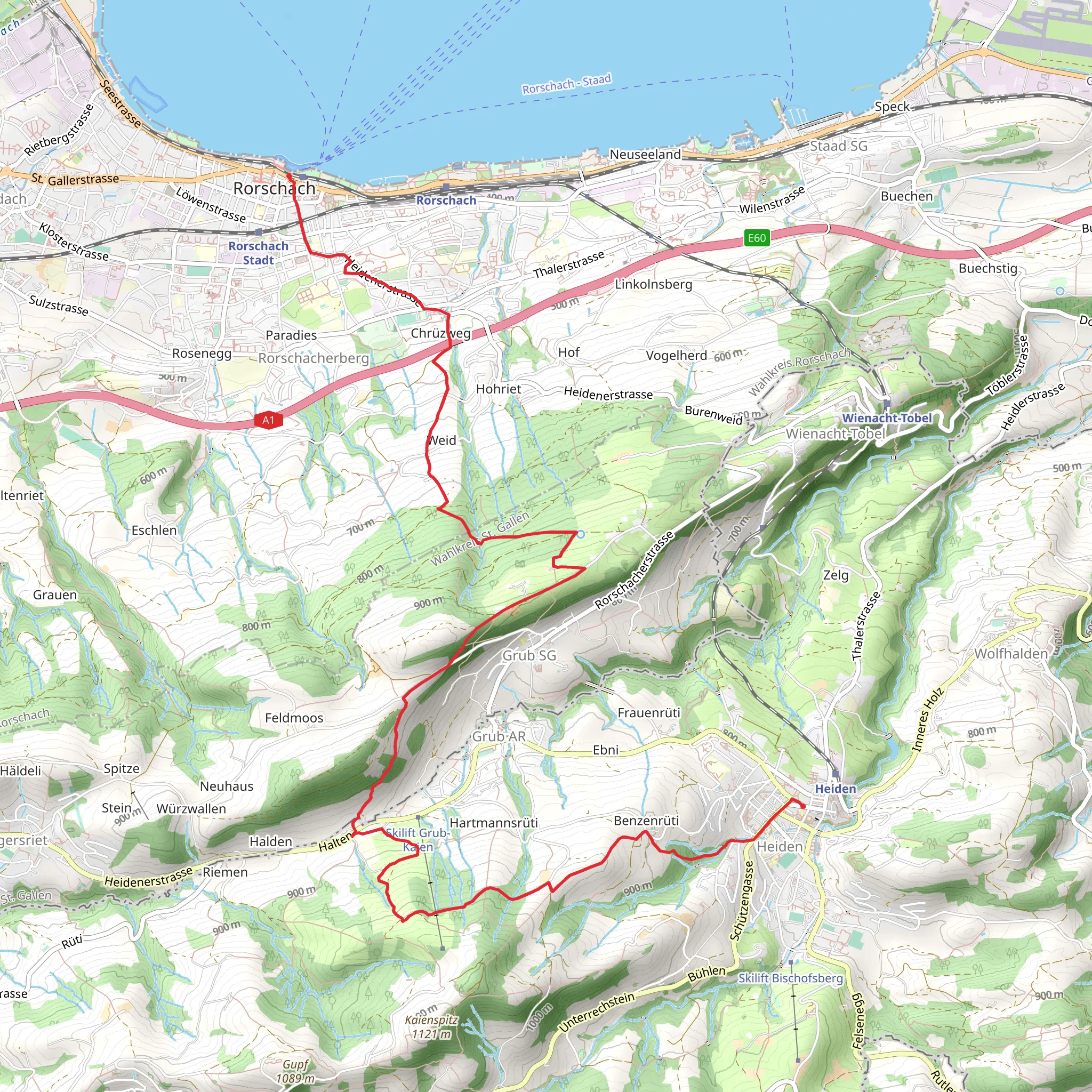 Heiden - Rorschach Trail mobile static map